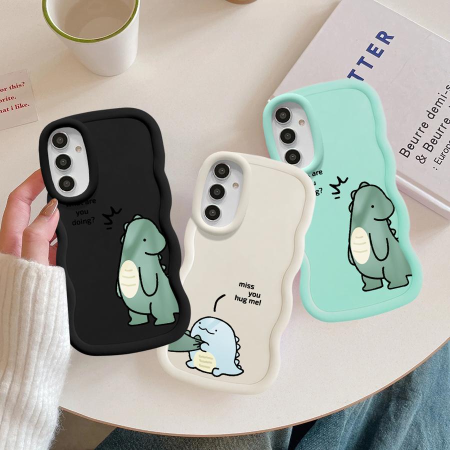 Soft Phone Cover Case for Samsung Galaxy A12 A14 A11 A16 A15 A52 A21s A13 A05 A03 A53 A23 A33 A06 A04 A22 Couple Cute Dinosaur