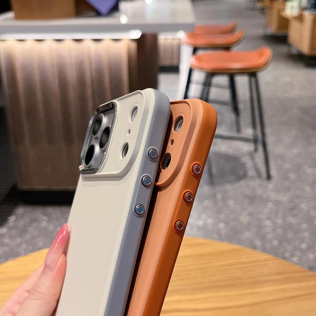 Apple iPhone 17 Pro Max Case: Skin-like Texture, Metal Lens Buttons, Frosted Finish, Anti-fall Protection.
