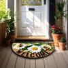 Non-Slip Bee Doormat - Farmhouse Floral Daisy Design,  Indoor/Outdoor Rug for Porch, Kitchen, Laundry Room