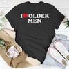 2026 Lustiges Ich Liebe Ältere Unisex T-Shirts Rotes Herz Sommer Grafik Baumwolle Streetwear Kurzarm Valentinstagsgeschenke T-Shirt
