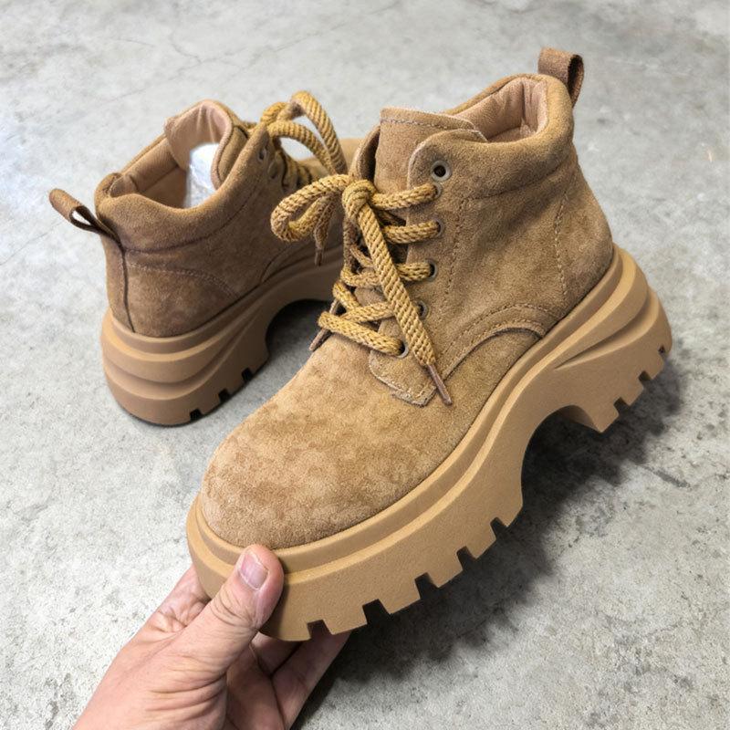 

Ретро модные ботинки Мартин на платформе женские весенне-осенние новые в британском стиле универсальные большие желтые ботинки женские 39