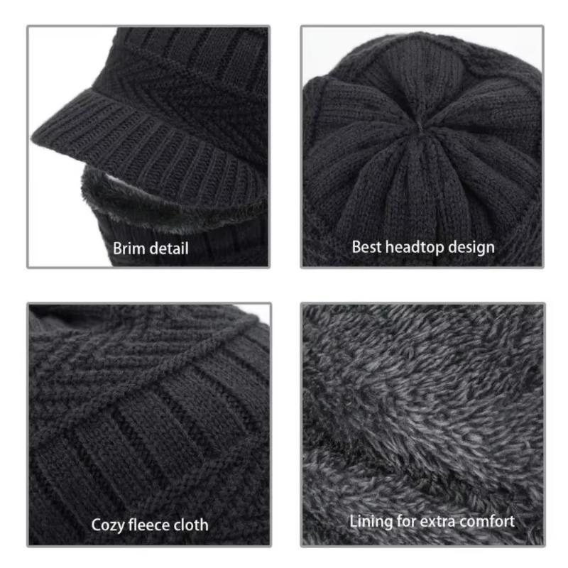 Winter Men's Knitted Hat Autumn/Winter Women's New Cotton Hat with Velvet Wool Hat Men's Cold Hat for Warmth