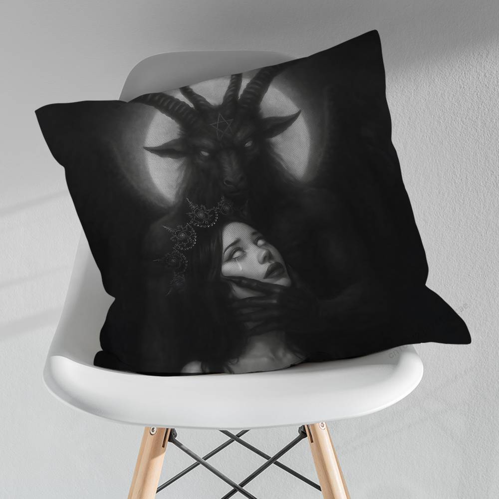 Fear Art Dark Devil Satan Various Sizes Square Pillow Case For Car Home Bedchamber Decor Birthday Gift