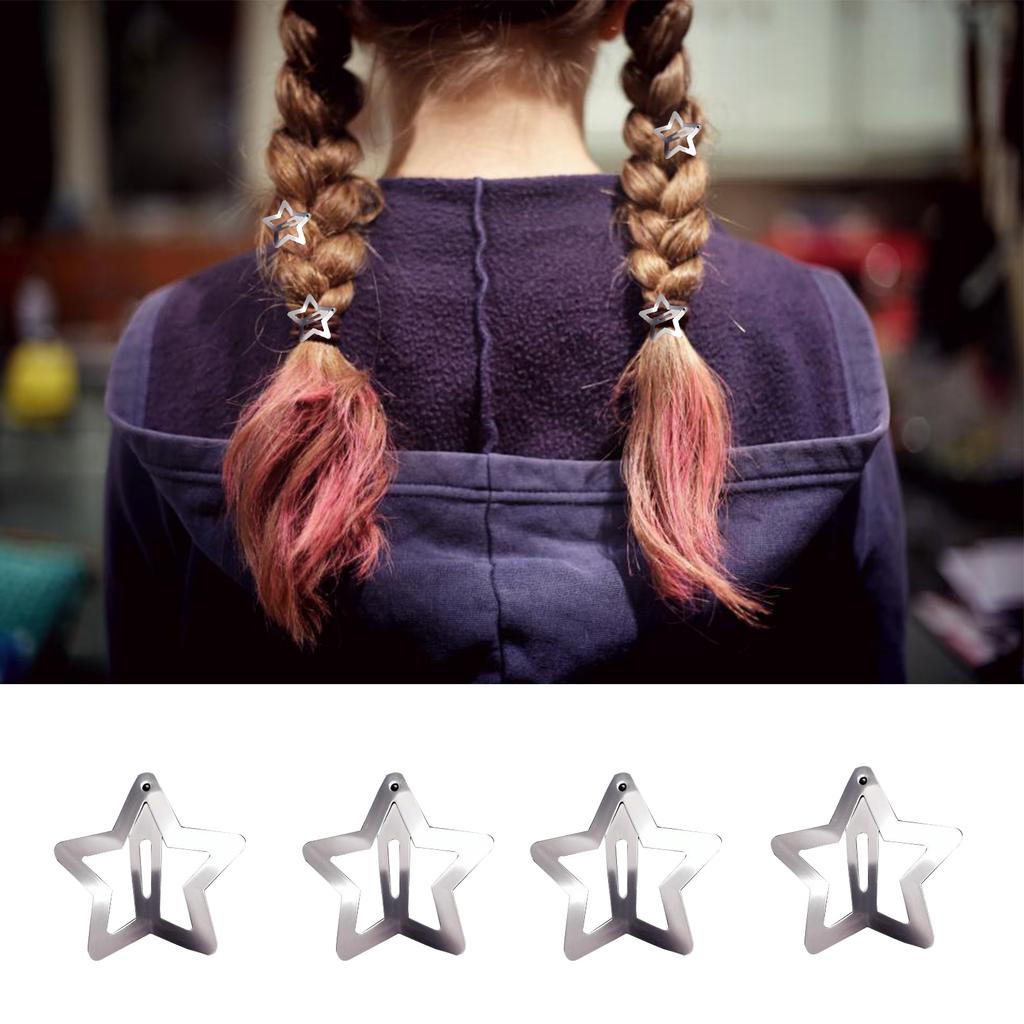 30 Pcs Gold Star Hair Clips 1.2 Inch Vintage Y2K Metal Snap Clips for Women Girl Hollow Punk Hair Accessories