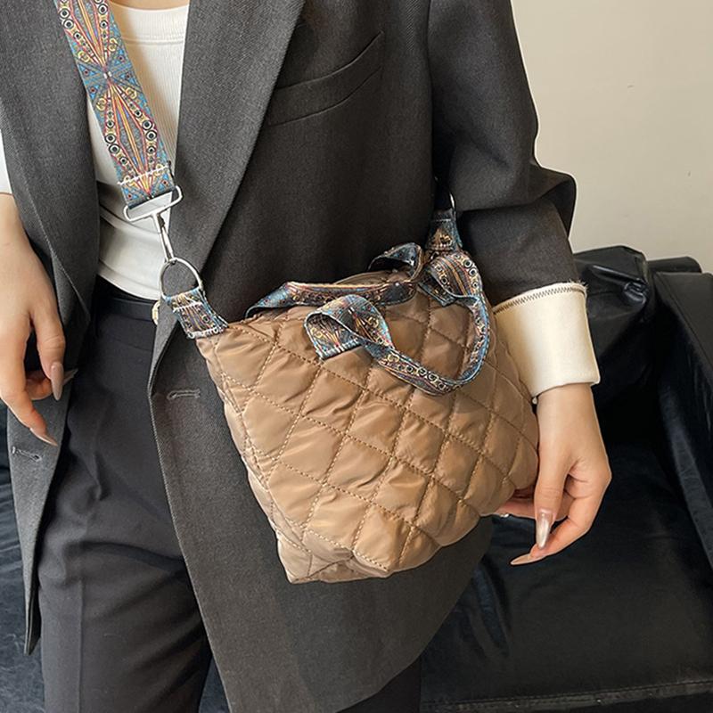 Prošívaná kabelka s horním uchem, kabelka přes rameno, velkokapacitní, kosočtvercový vzor, jednobarevná, vintage crossbody kabelka pro ženy do práce