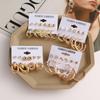 Simple Earring Set Retro Fashion Geometric Earring Six Piece Set C Shape Earring Gift