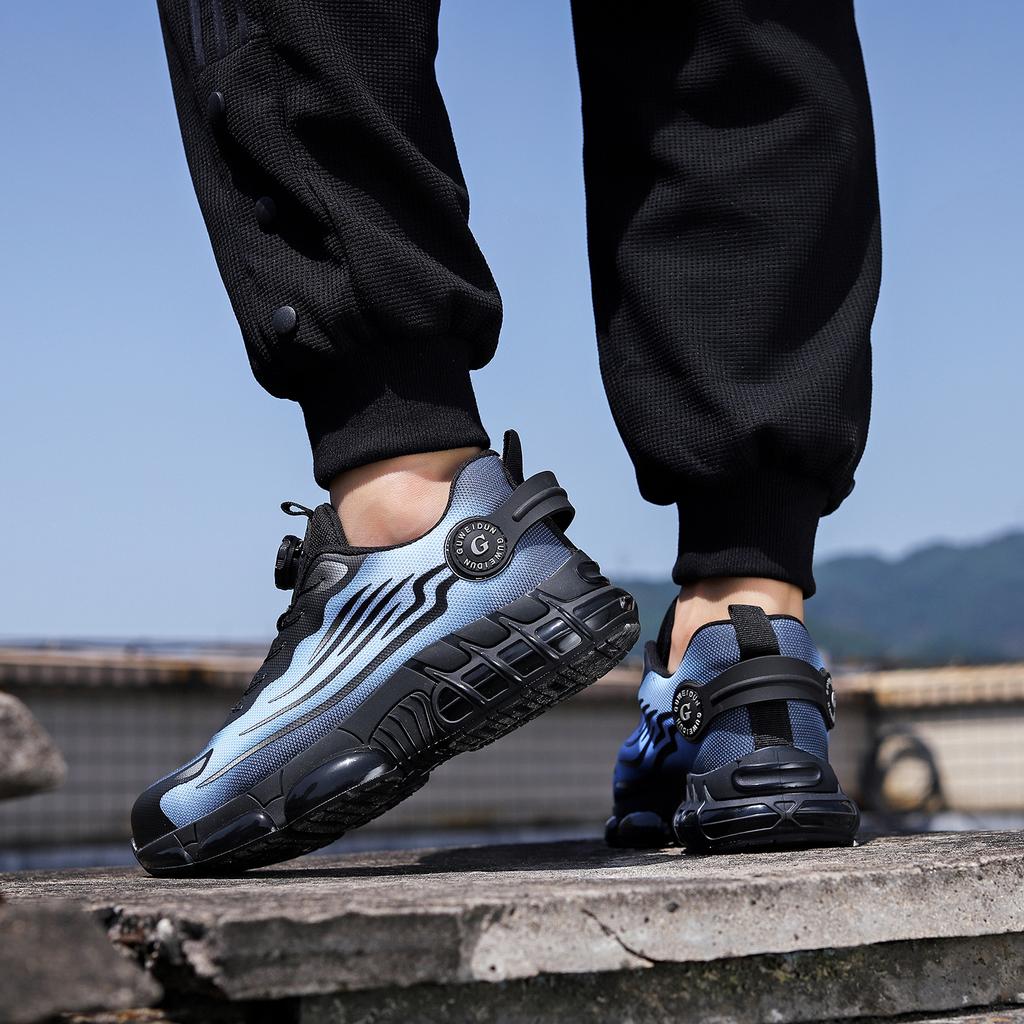 Rotary Buckle Work Sneakers Protective Shoes Light weight Steel Toe Shoes Mining, Warehousing, Logging Work Safety Shoes