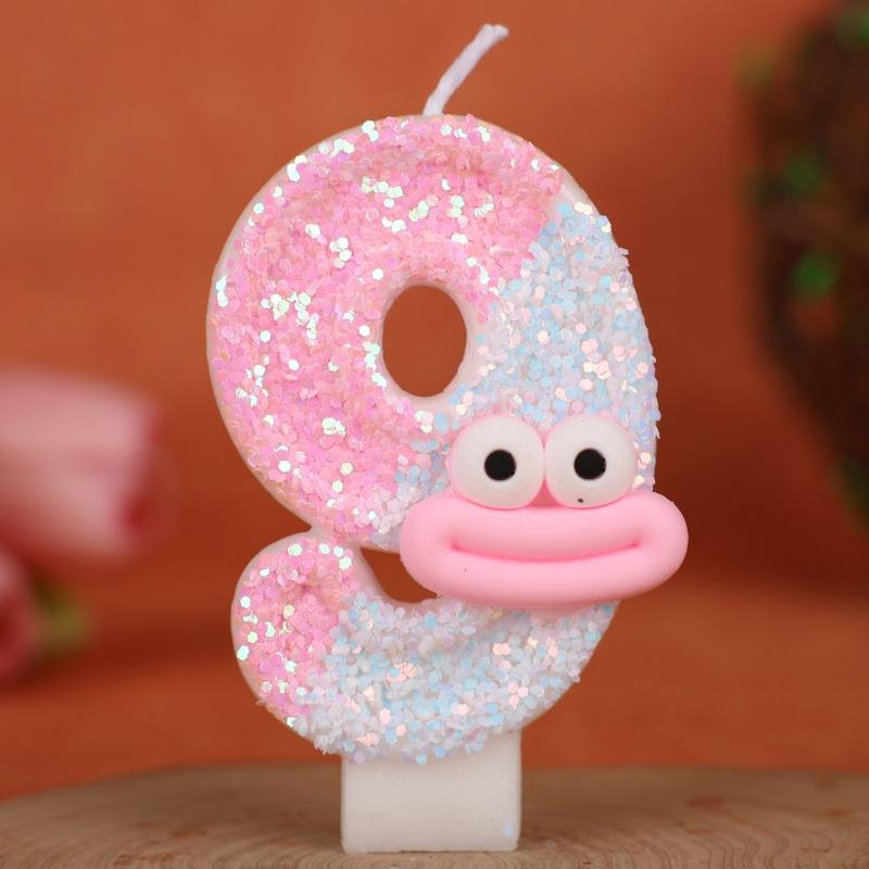 

Sausage Mouth Cartoon Number Birthday Candle Cake Decoration Holiday First Birthday Celebration Handmade Candle 0-9diy 9