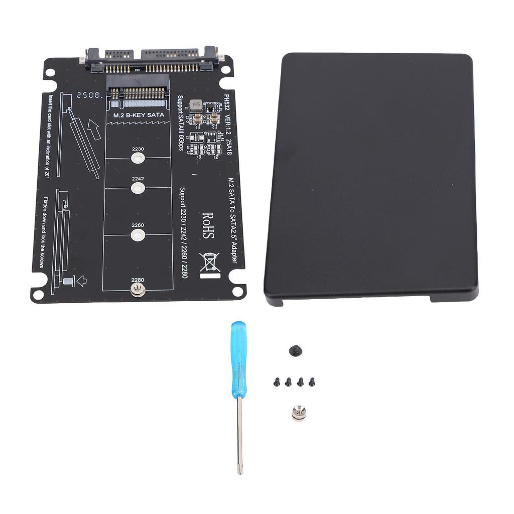 M.2 NGFF B Key MSATA SSD to 2.5in Serial ATA Adapter Enclosure Hard Disk Drive Converter Card for 2230 2242 2260 2280