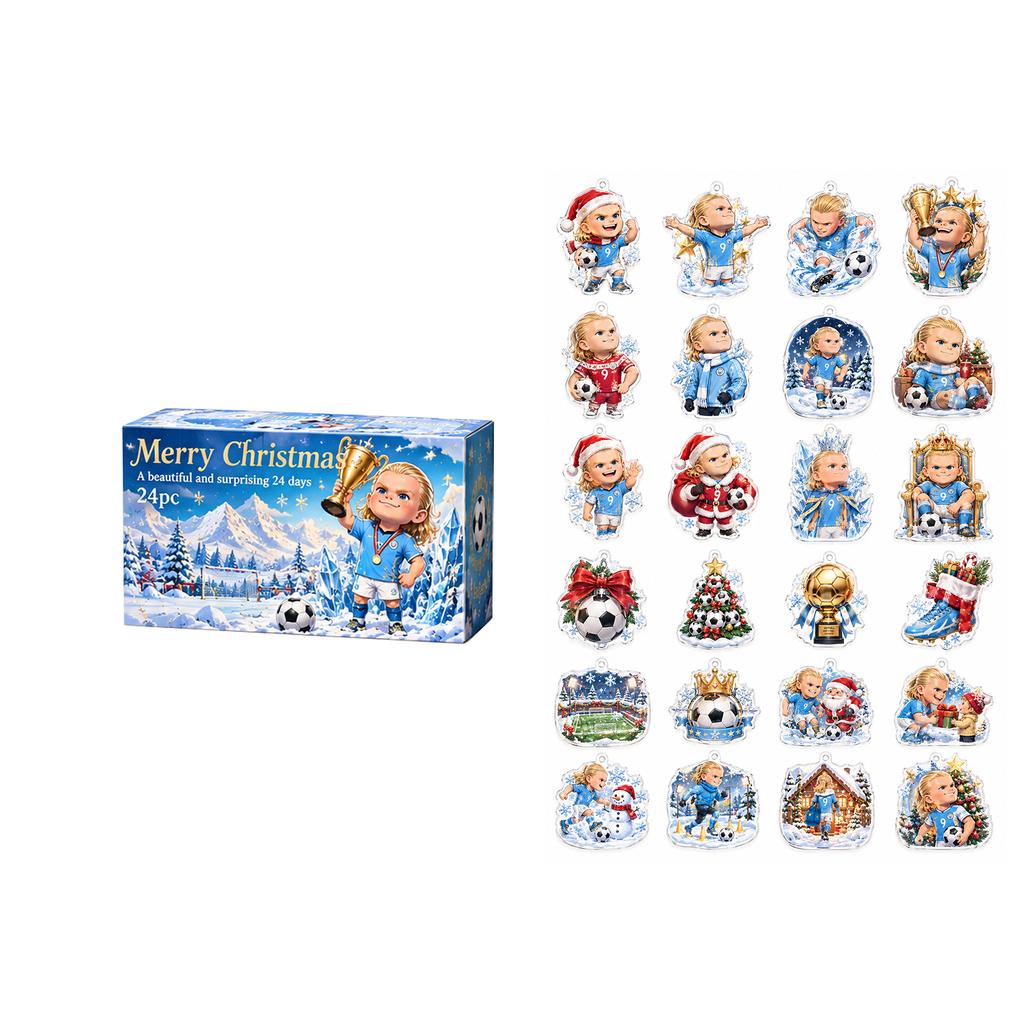 2D Acrylic Christmas Soccer Theme, Transparent Collectible Figure for Holiday Display