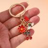 Pretty Enamel Cherry Keychain Flower Key Rings Pendants for Key Holder Women Girls Handbag Decor Handmade Jewelry Gifts