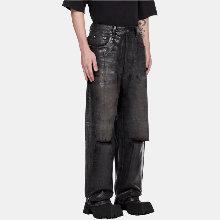 WE11DONE Distressed Detail Vintage Casual Denim Long Pants Men bottoms Black WD-DP1-23-342-M-BK