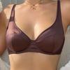 Minimalist Smooth Satin Bra with Wide Double Straps