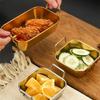 With Handle Korean Stainless Steel Plate Square Flat Dish Basket Snack Plate  Restaurant