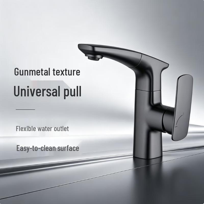 Qidanna Gunmetal Universal Pull-Out Basin Faucet