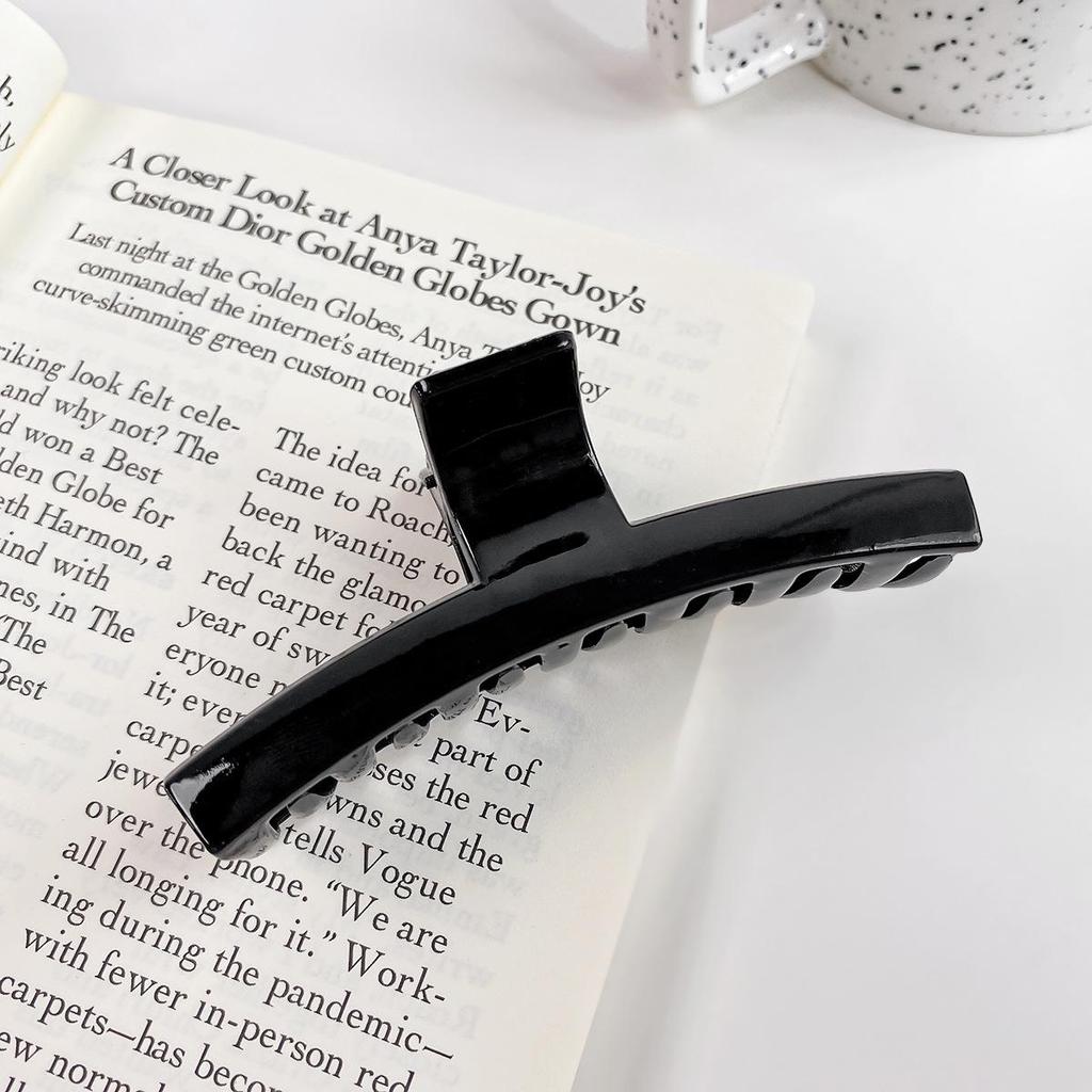 Korean Style Transparent Arc Semi-Circular Hair Clip for Women's Updo - High-End Hollow Shark Clip