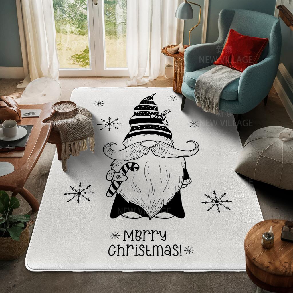 House Entrance Carpet Home Door Mat Living Room Bath Foot Bathroom Non-slip Water Absorption Rugs Bath Merry Christmas Winter