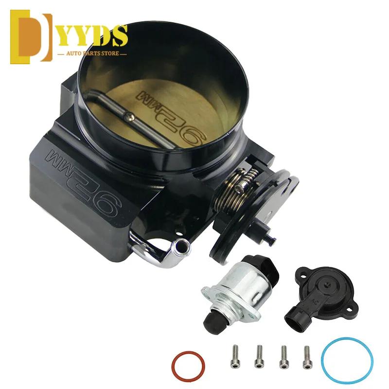 92mm/102mm Billet Aluminum Throttle Body With TPS Sensor For LSX LS1 LS2 LS3 LS6 Car Modification Parts Black TT102152 High Flow