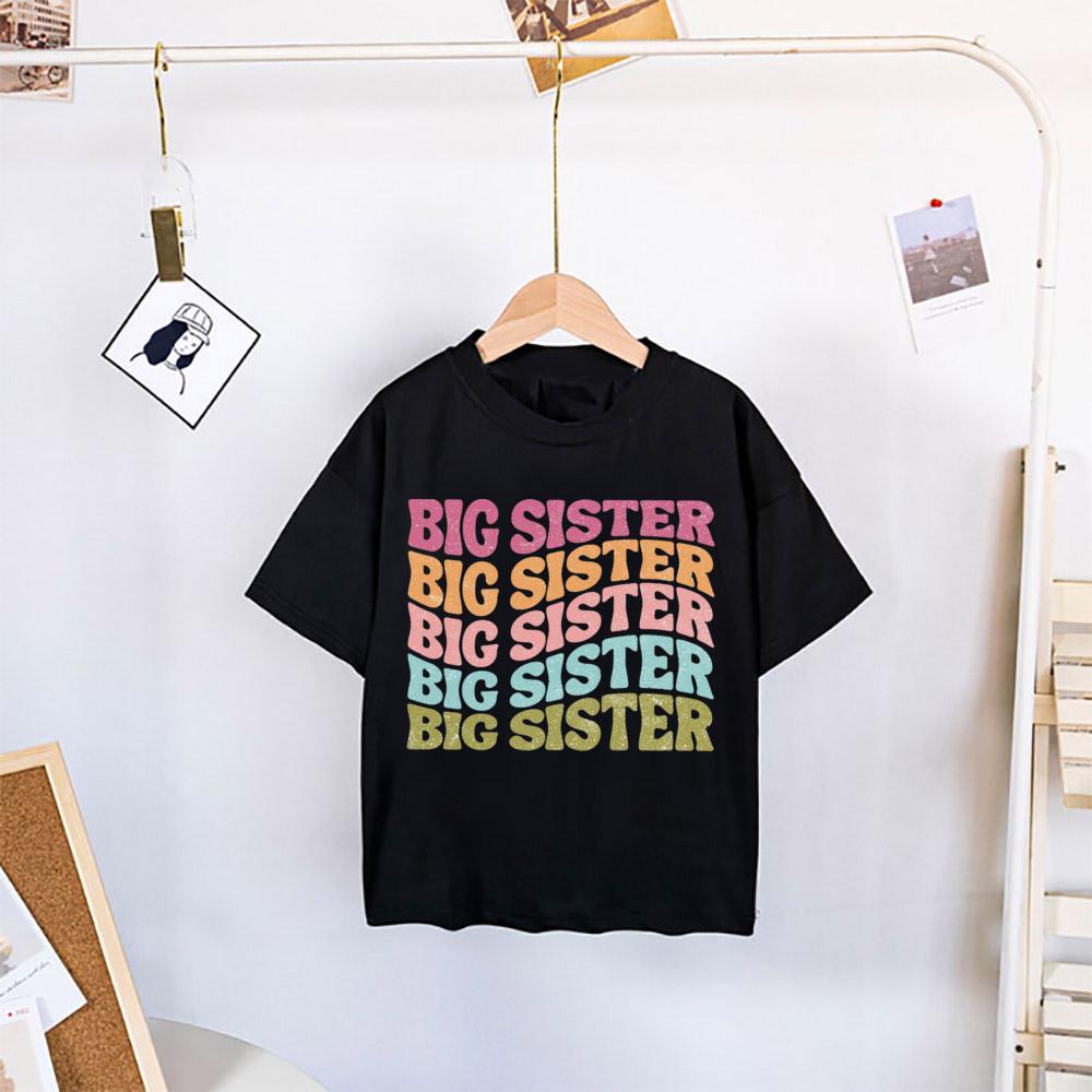 

Summer Print Kid T-shirt for Boy Girl Matching Outfit Tops Sibling T Shirt 160