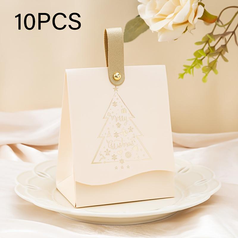 

Рождественские подарочные коробки - с кожаными ручками - для печенья, конфет, шоколада - для бизнеса, подарки на вечеринку и Новый год, рождественские коробки