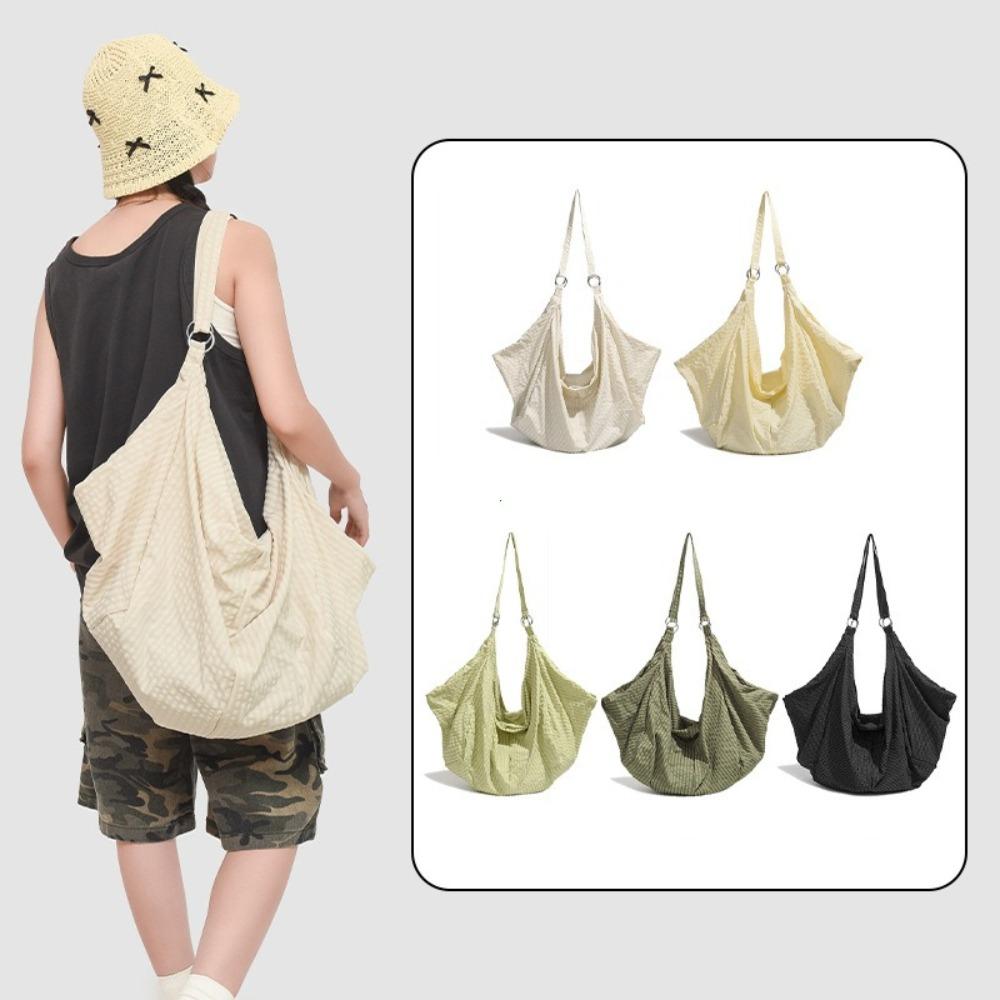 Nylon Canvas Tote Bag Large Dumpling Capacity Casual Commuter Crossbody Bag able Leisure Versatile Single Shoulder Bag