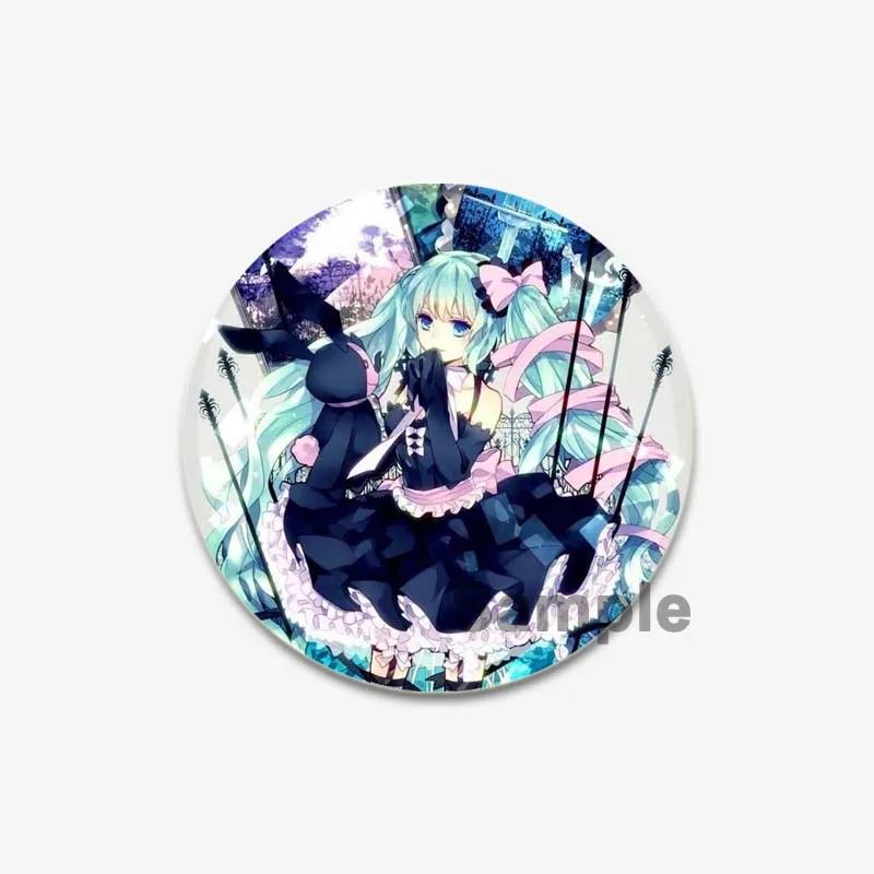 32/44/58mm Cute Cartoon Figure Miku Brooches Cosplay Singer Exquisit Badge for Collar Backpack Hat Accessory Handmade Pin Gift