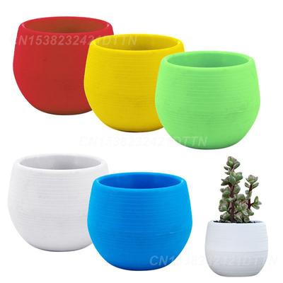 Solid Color Mud Holder Flower Vase Plant Desktop Potted Plastic Flowerpot 2024 Succulent Plant Pot Planter Pot