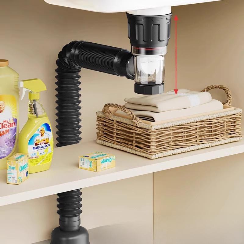 Deodorizing Drain Pipe Set for Wash Basins - Horizontal Row Design