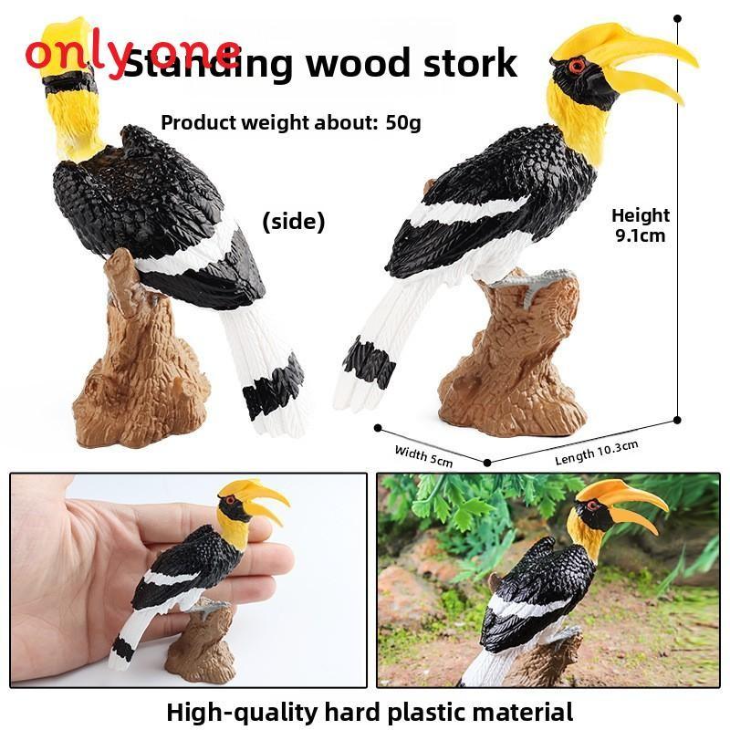 Animal Model Wildlife Solid Plastic Parrot And Hornbill Figures For Kids Gift