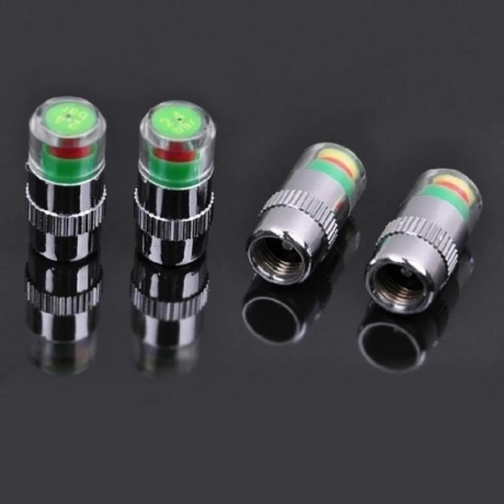 4Pcs/set Automobile Tire Nozzle Cap Anti-theft Valve Core Caps Tire Pressure Detection Pressure Gauge Universal Type Cap