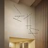 W2557 Staircase Chandelier Novelty LED Aluminium long strip lamp For Hotel Hall Parlor bamboo Light Dining Room combination Lamp