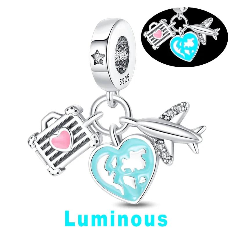 Copper Charm Chameleon Glowworm Light Bulb Firefly Star Moon Pendant Fit Original Bracelet Diy For Jewelry Making