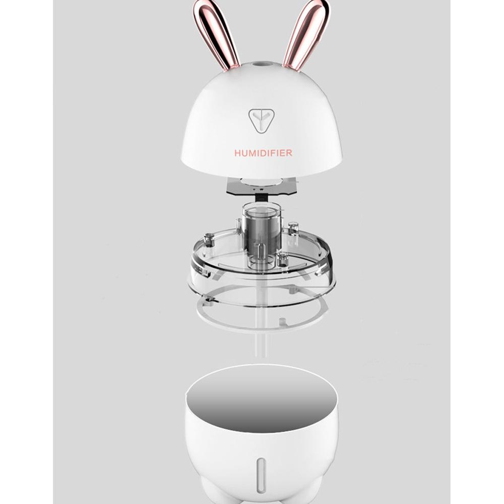 New 300ML Air Humidifier Cute Rabbit Ultra-Silent USB Aroma Essential Oil Diffuser Office Car Humidificador Air Purifier Mist Maker