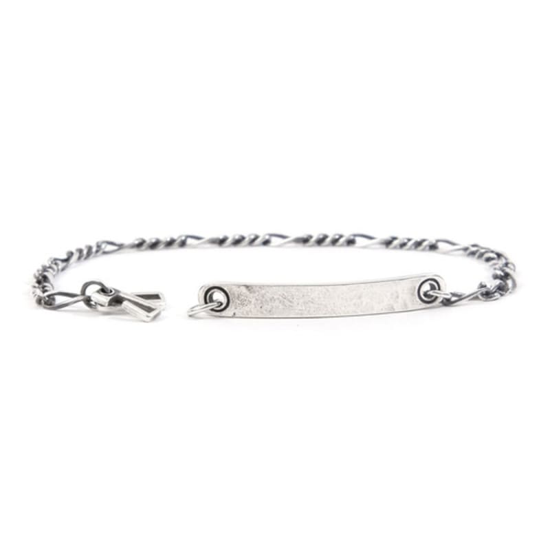 SEWNSWEN SILVER HAMMERED TAG CHAIN BRACELET
