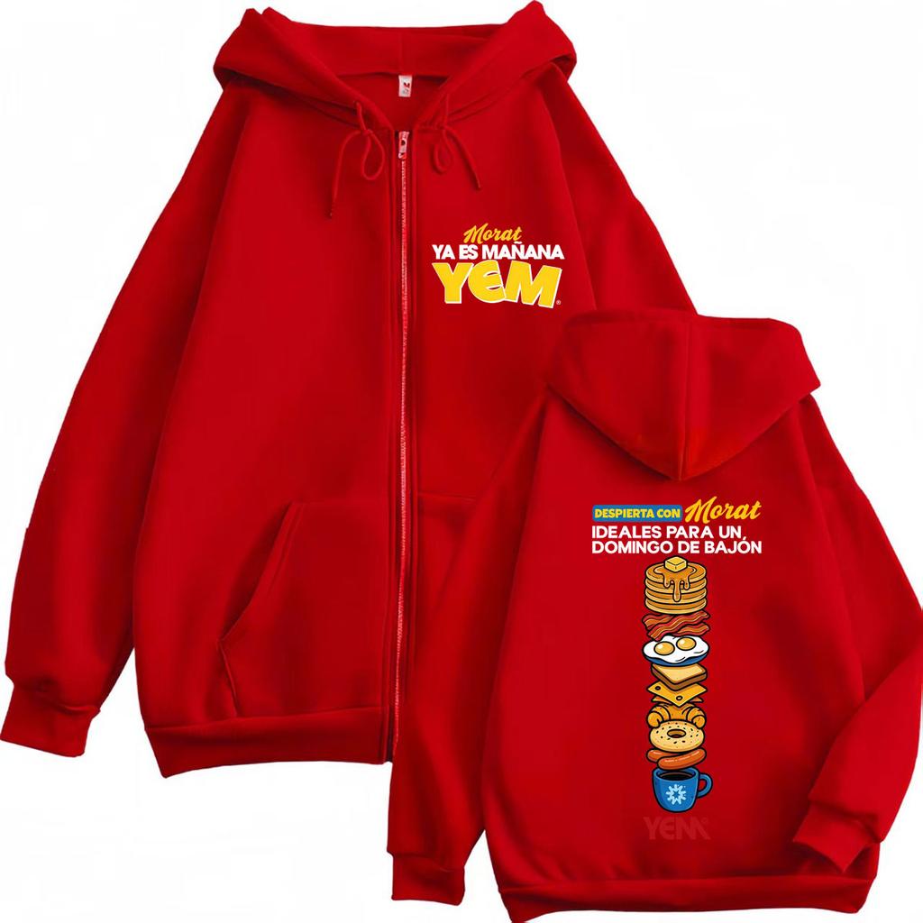 Morat Yem Ya Es Manana Tour Print Zipper Hoodies Men Women Casual Loose Sweatshirt Long Sleeves Vintage Fashion Zip Up Jacket