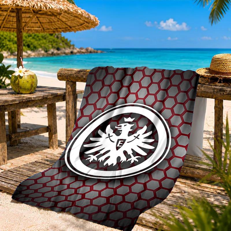 Eintracht Frankfurt Crest Beach Towel, Quick-drying, Easy To Care For, Suitable for Both Fitness and Beach Vacations,Sports Essential