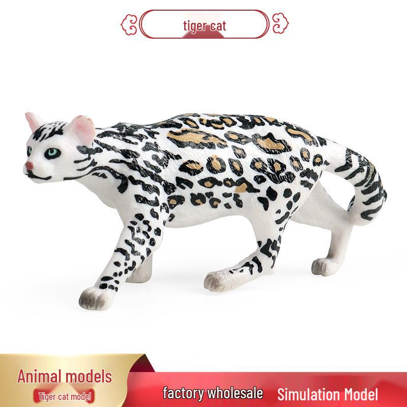 Children's Educational Realistic Animal Toy: Tiger, Caracal, Wild Cat Ornament.