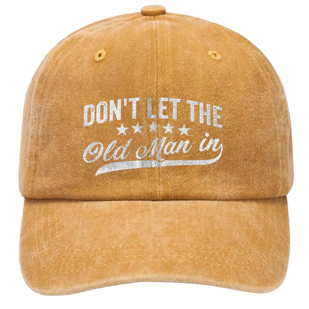 

Не позволяйте старику в бейсболке, регулируемые кепки с низким профилем, винтажная бейсболка унисекс для мужчин и женщин на лето жёлтый