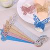 50pcs 3D Butterfly Napkin Ring Premium Frosted Paper Exquisite Hollow Texture Gold Silver Blue Pink Glitter Sprinkled Decor Home