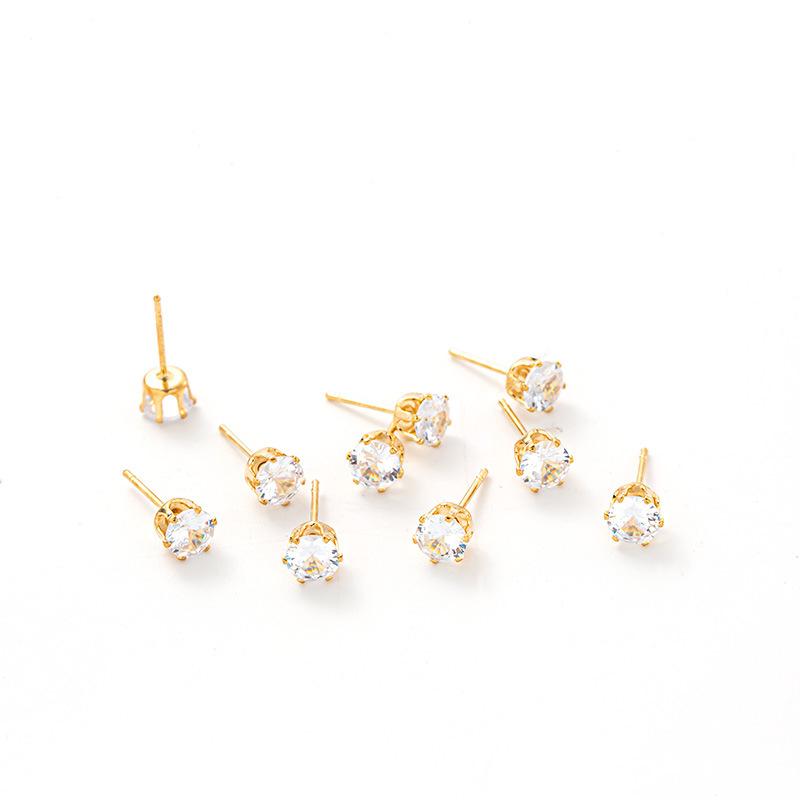 

Серьги-гвоздики с цирконами, Когти-иглы, Сверла с подвесными аксессуарами Сделай сам Ручная работа Универсальные материалы для серег Zircon stud earrings 3mm