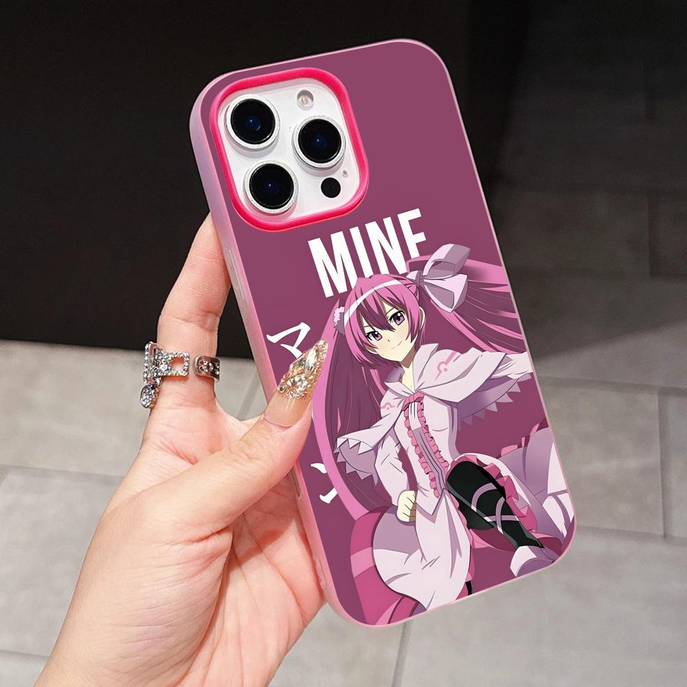 

Чехол для телефона Akame Ga Kill Mine для iPhone 17 16 15 14 13 12 11 Air Pro Max Plus Желейный Двухслойный Розово-Красный Чехол iPhone 15 Pro