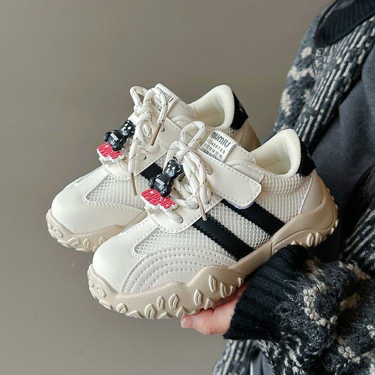 

Спортивная обувь для девочек 2025 весна и осень новая детская повседневная обувь для девочек легкая обувь Форреста Гампа дышащие кроссовки для папы для бега 36 чёрный