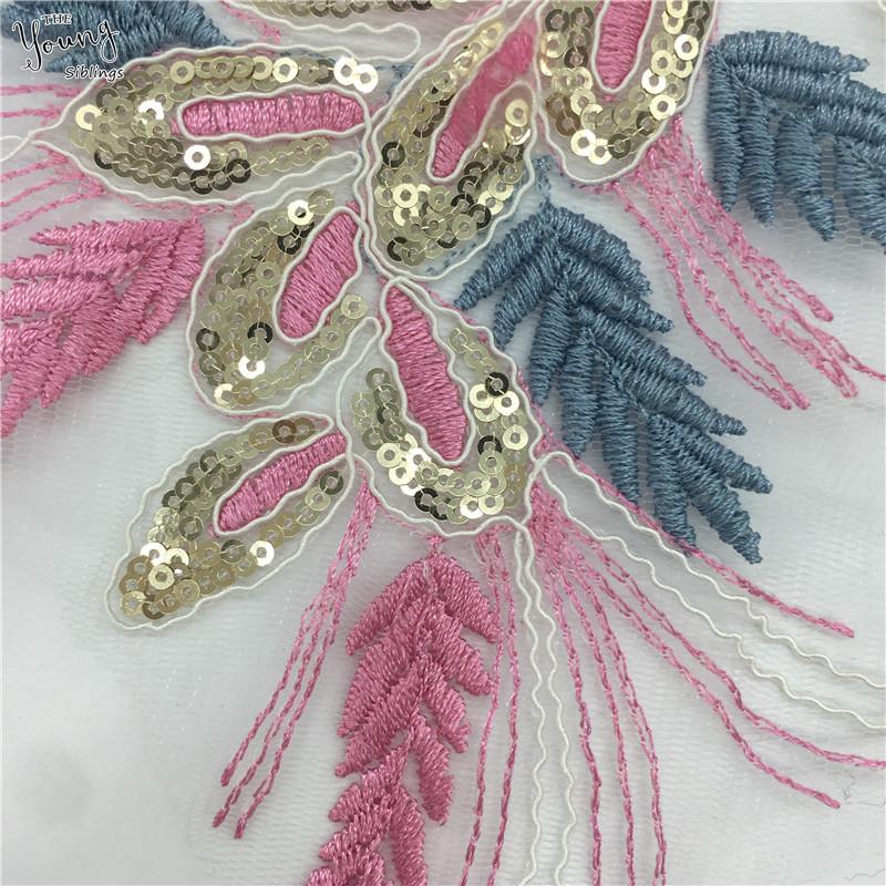 Computer Embroidery Three-Dimensional Dip Sequins Embroidery Lace Collar Diy Dress Accessories