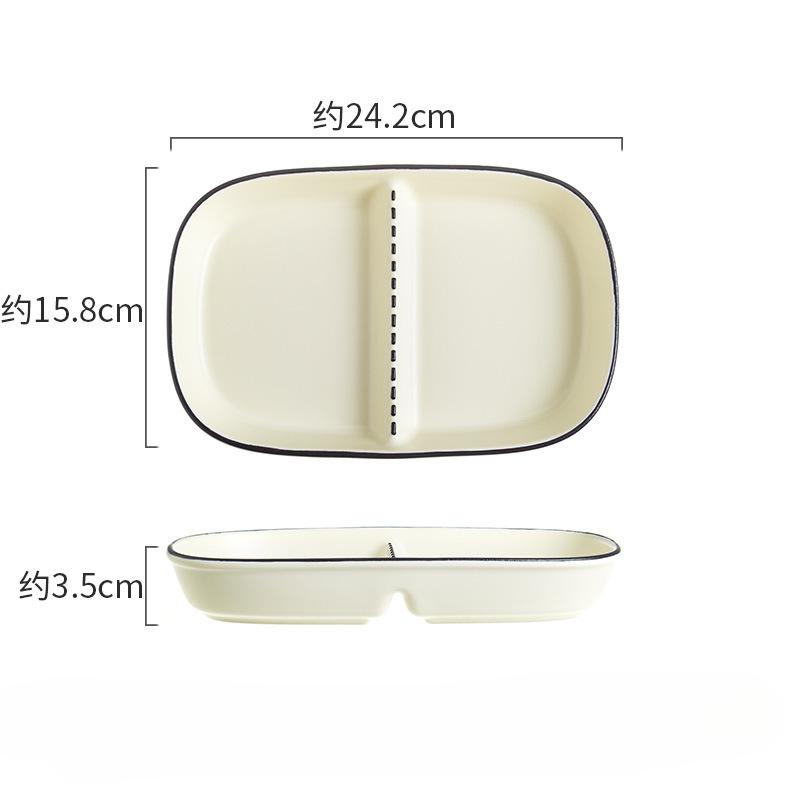 Compartmented Reduced-fat Dinner Plate Household Ceramic Tableware Children s Dinner Plate Quantitative Breakfast Plate