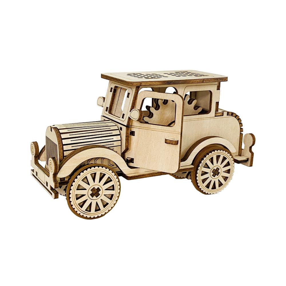 Wood Simulation Engineering Car Model Decorations Nostalgic Truck Power Car Home Decoration Gifts Crafts