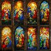 Europese Retro Kerk Privacy Raamfolie Kleurrijke Glas-in-lood Raamstickers Ondoorzichtig Zelfklevend Woondecoratie Kunststickers