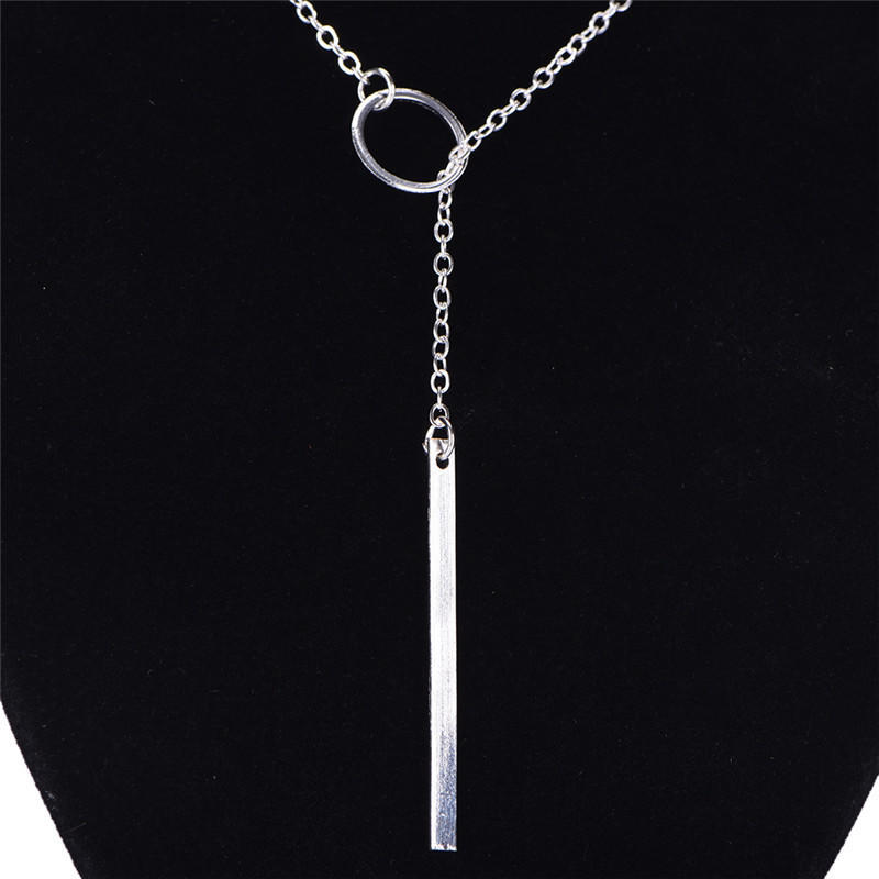 Damen Persönlichkeit Einfach Atemberaubend Goldener Stab Kreis Lariat Halskette Schmuck