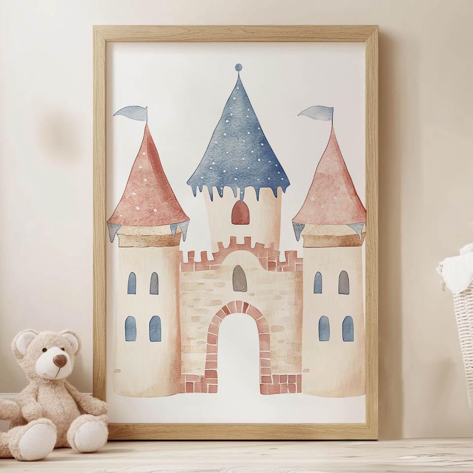 Plakat Zamek Marzeń Plakat Zamek Marzeń, 50X70 Cm, Rama Drewniana Ciemny Brąz, Papier Matowy 230 Gsm