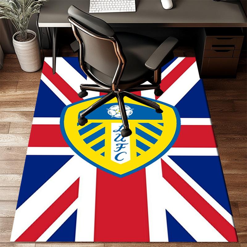 Leeds Crest Design Printed Office Carpet Chair Cushion Entryway Rug, Rugs for Living Room, Bedroom Christmas gifts