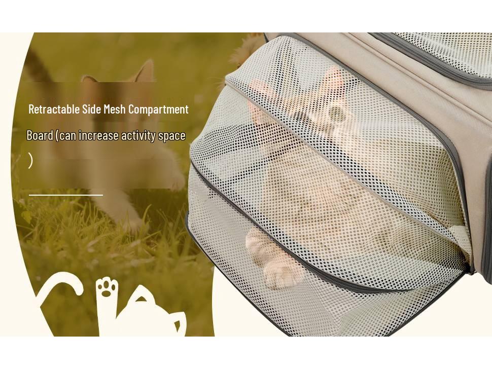 Expandable Multi-Window Cat Carrier Bag - Large Capacity, Breathable, and Portable for Travel